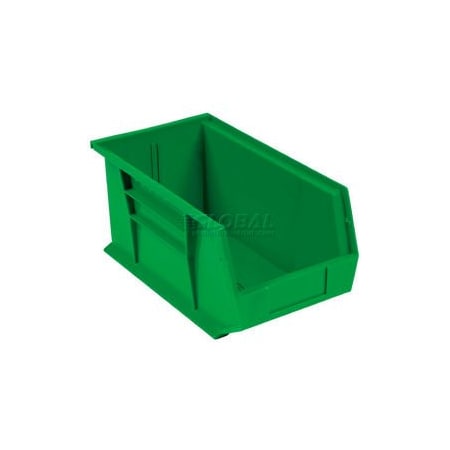 Quantum Storage Systems Hang & Stack Storage Bin, Plastic, Green, 12 PK QUS234GN